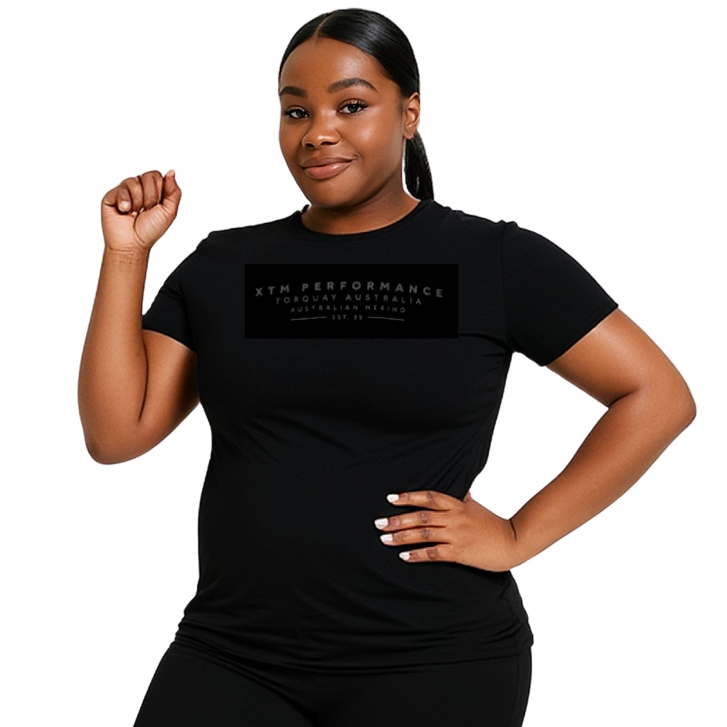 XTM Trail Merino Wool Unisex Plus Size T-Shirt Black Sizes 16 - 7XL