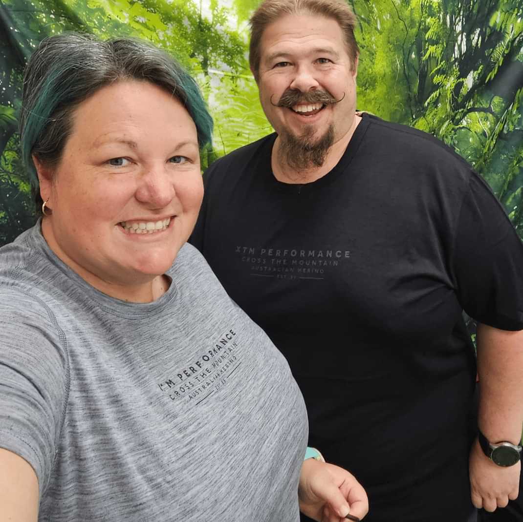 XTM Trail Merino Wool Unisex Plus Size T-Shirt in Grey, breathable merino base layer available in sizes 4XL–7XL.