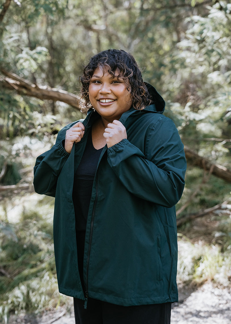 Buy Amble Elements Womens Plus Size Rain Jacket Eucalyptus 2XL 4XL Plus Outdoor