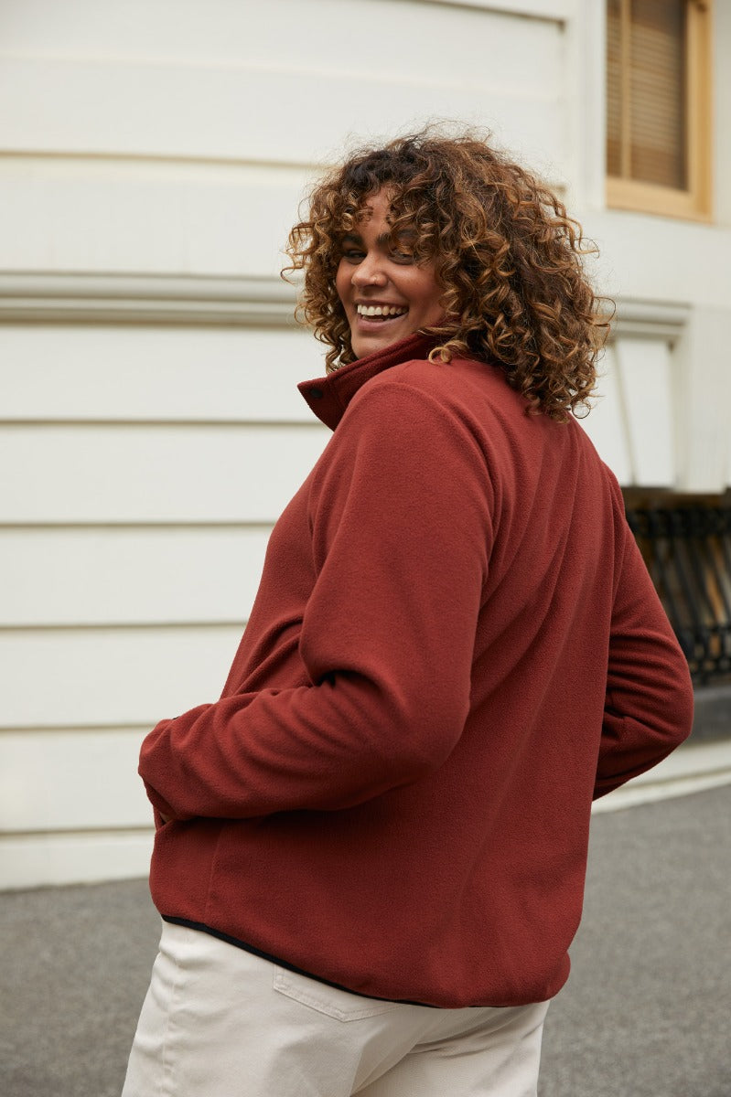 CLEARANCE - Amble Feathertop Women’s Fleece Terracotta Plus Size 4XL