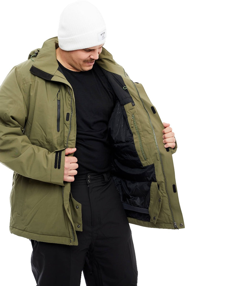 Cartel Bankso Mens Plus Size Snow Jacket Army 3XL & 9XL
