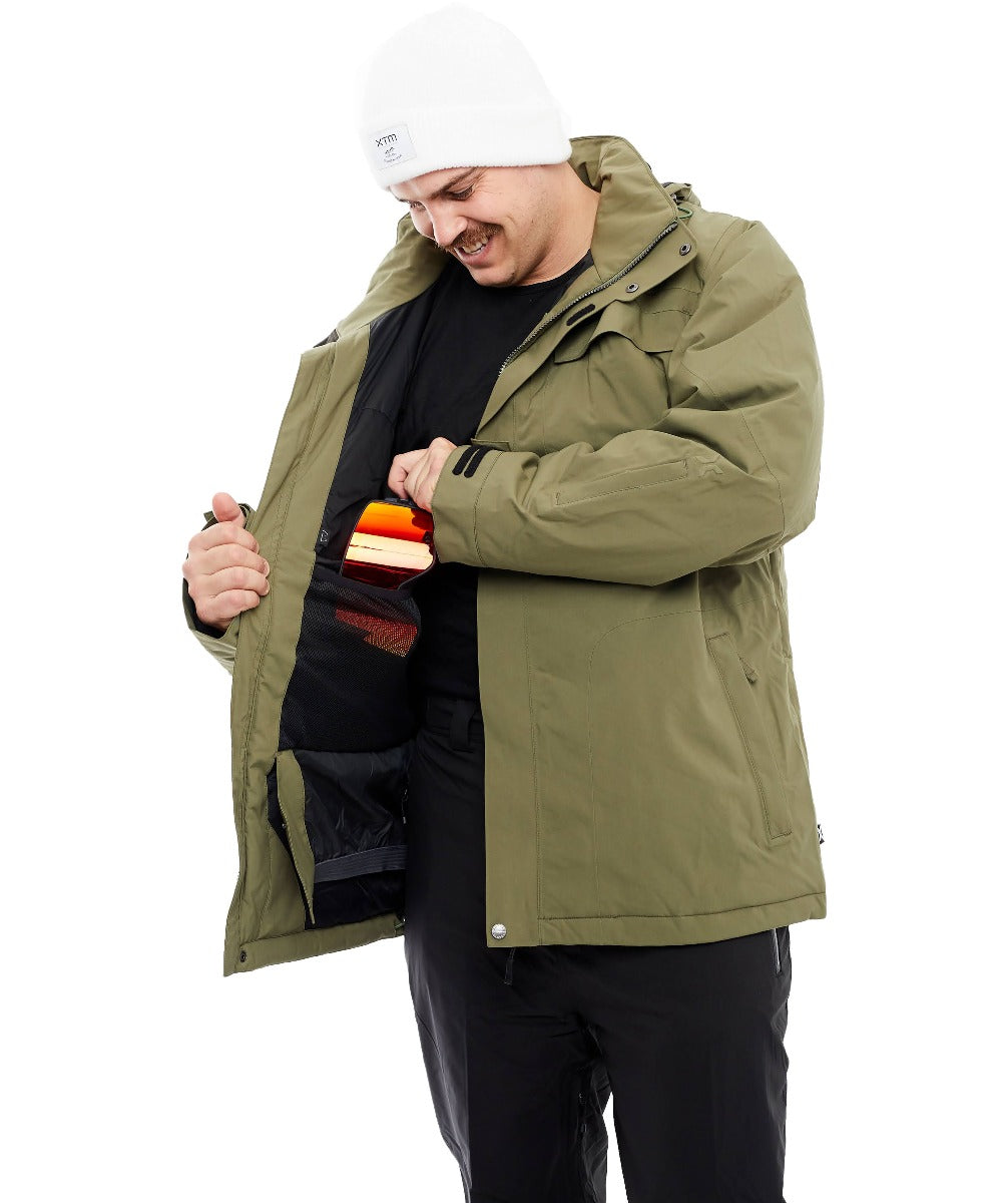 Cartel Bankso Mens Plus Size Snow Jacket Army 3XL & 9XL