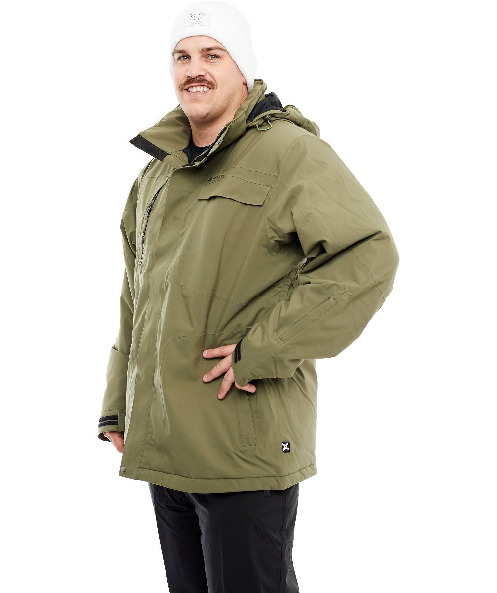 Cartel Bankso Mens Plus Size Snow Jacket Army 3XL & 9XL