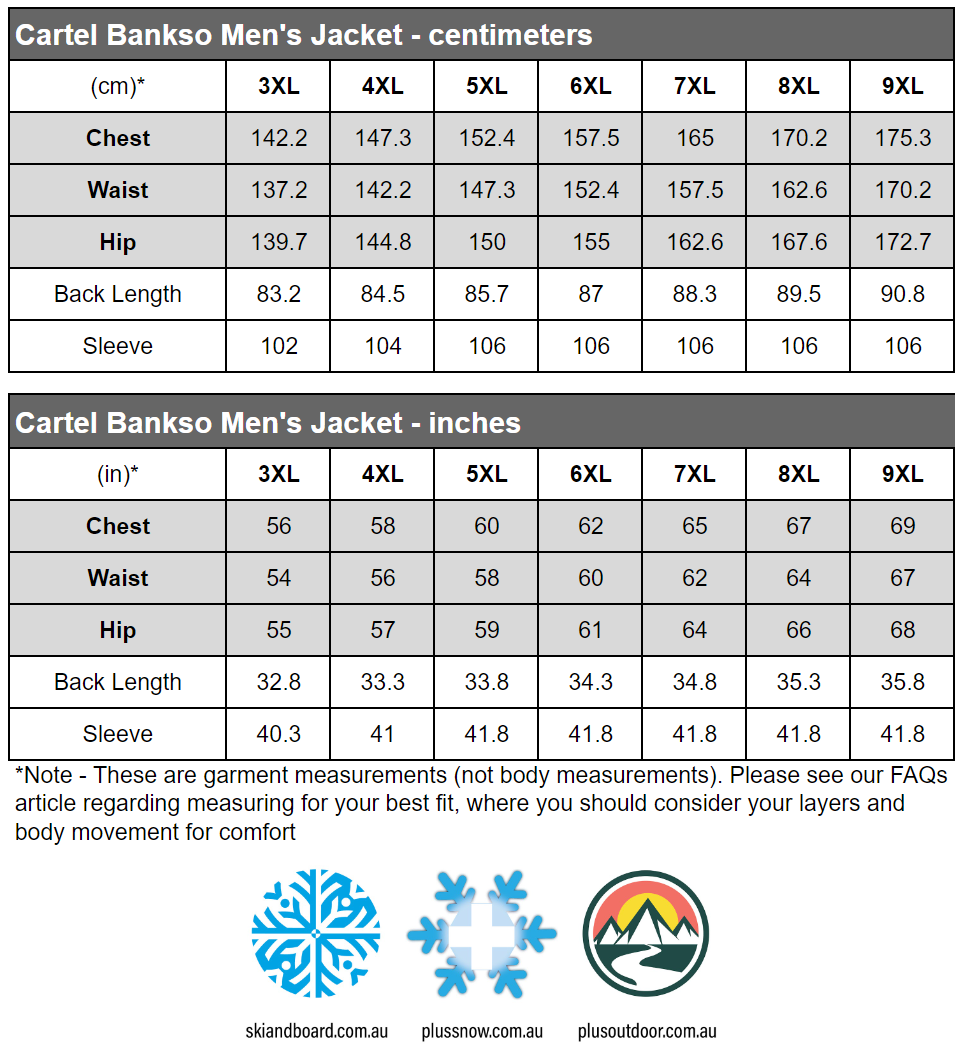 Cartel Bankso Mens Plus Size Ski Jacket Red Stretch 3XL-5XL & 8XL