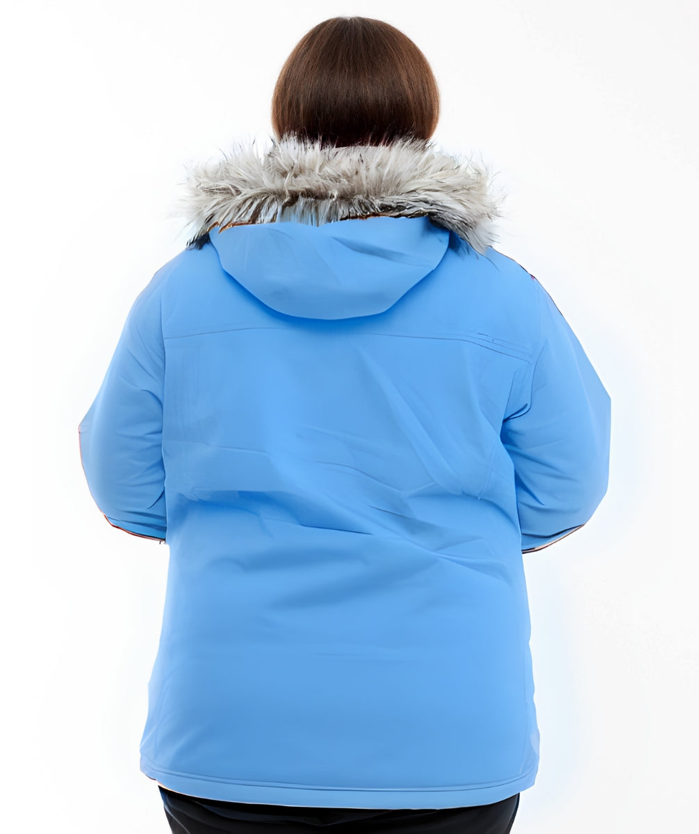 CLEARANCE - Cartel Brooklyn Stretch Ski Jacket Blue Plus Size 18