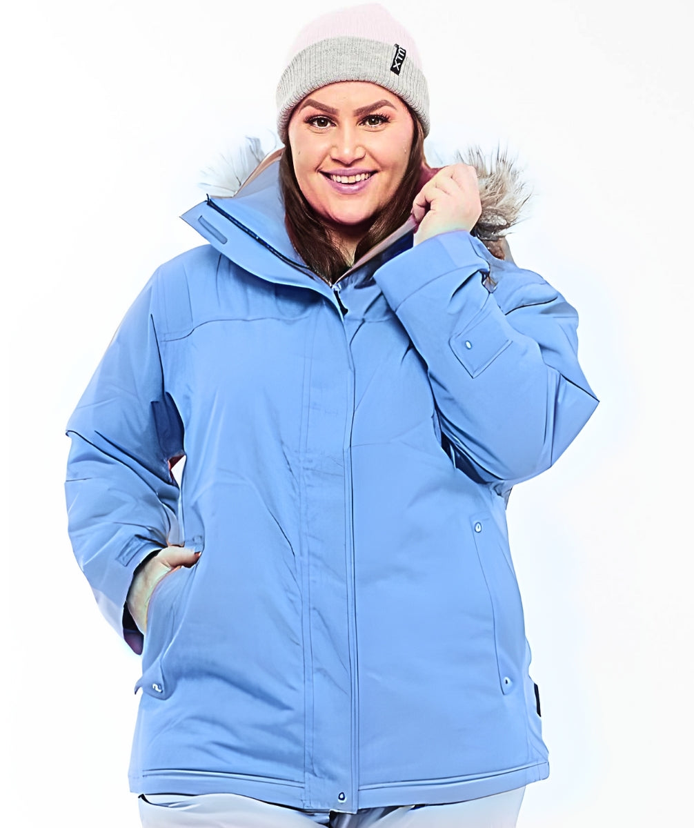 CLEARANCE - Cartel Brooklyn Stretch Ski Jacket Blue Plus Size 18