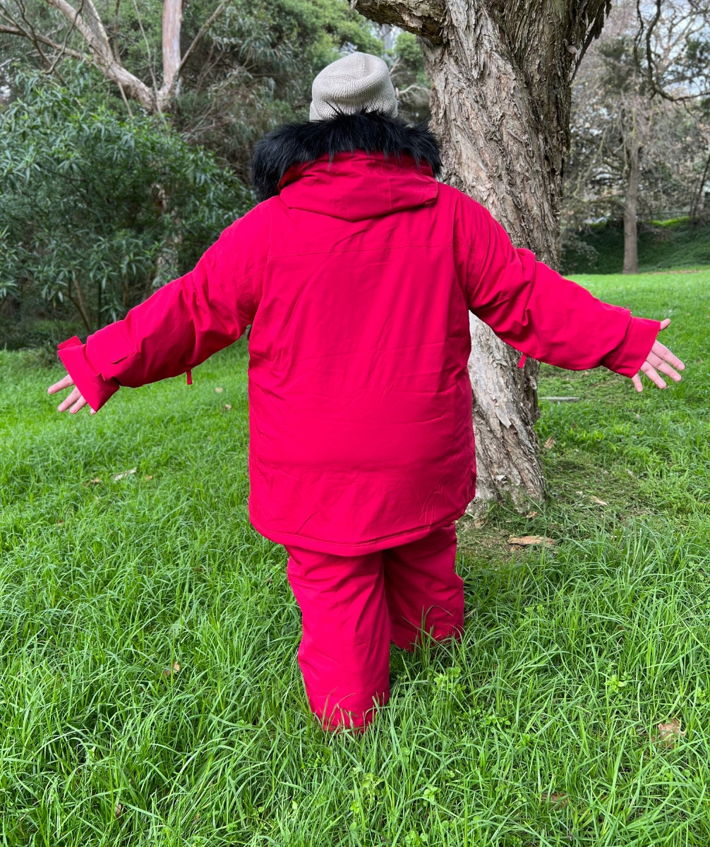 Cartel Brooklyn Ski Jacket Cherry Ripe Plus Sizes 18-26