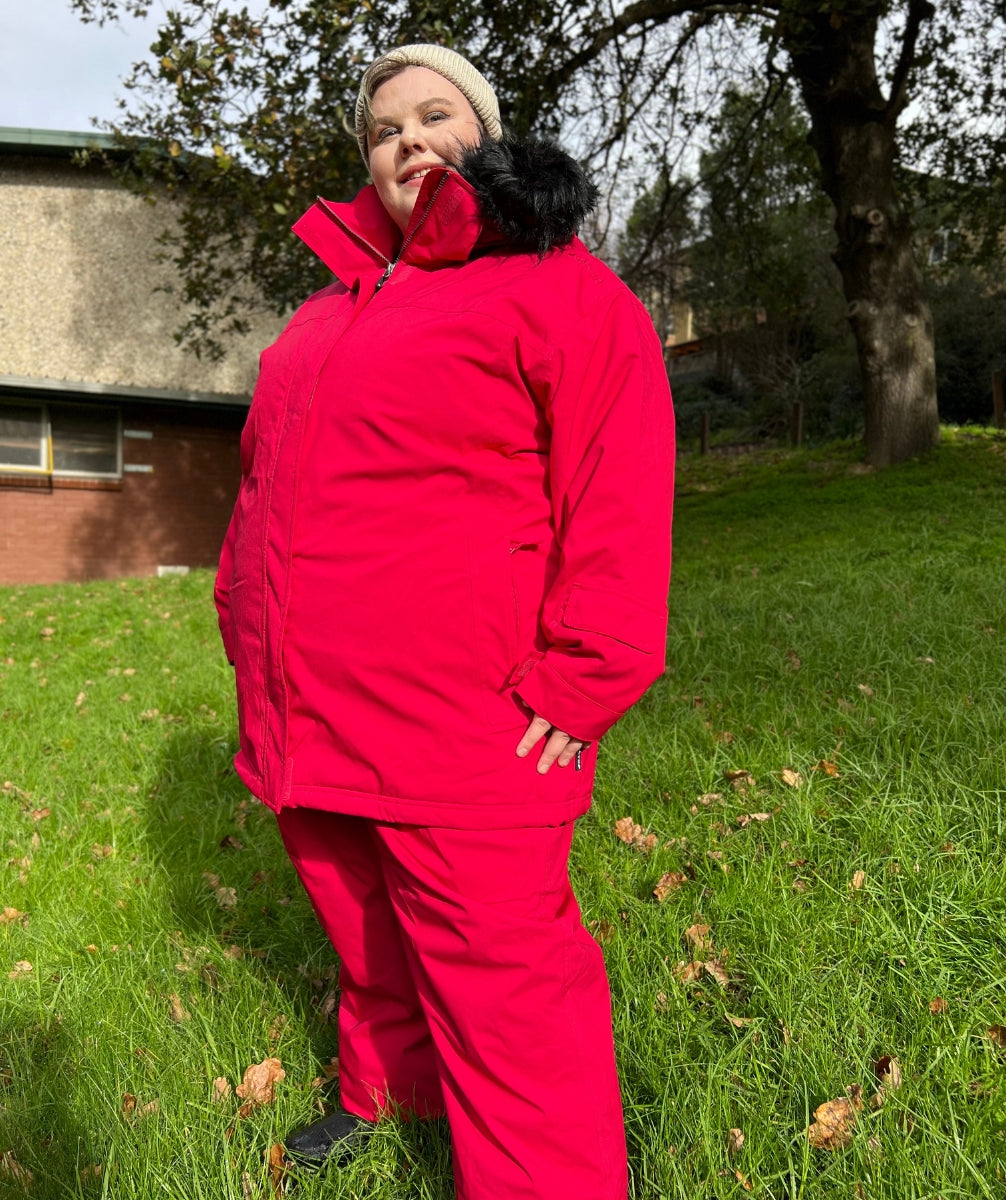 Cartel Brooklyn Ski Jacket Cherry Ripe Plus Sizes 18-26