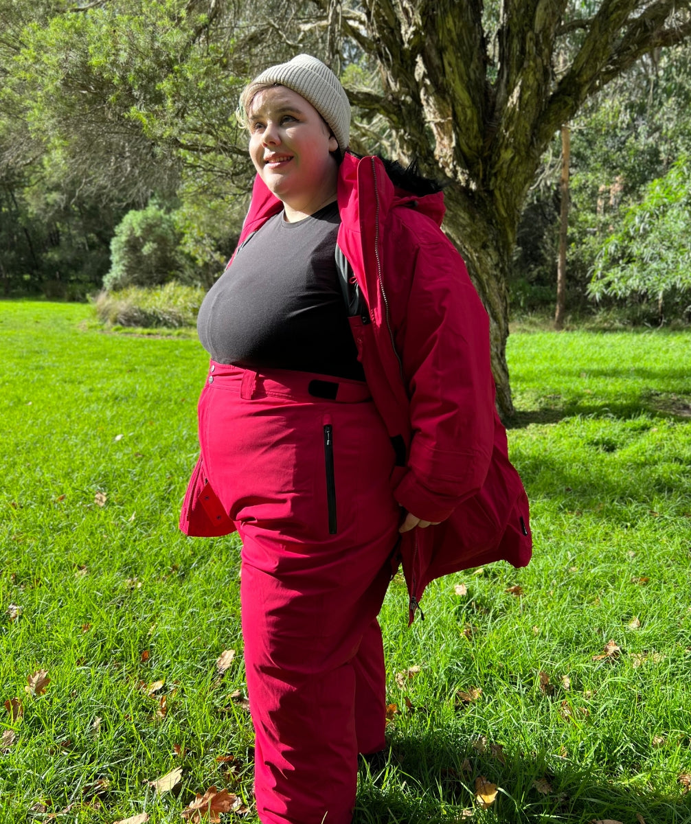 Cartel Brooklyn Ski Jacket Cherry Ripe Plus Sizes 18-26