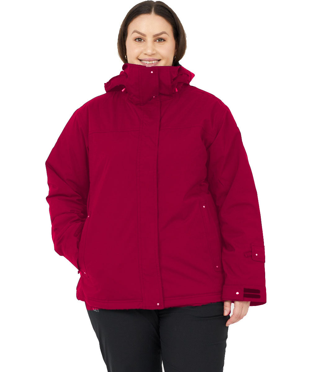 Cartel Brooklyn Ski Jacket Cherry Ripe Plus Sizes 18-26