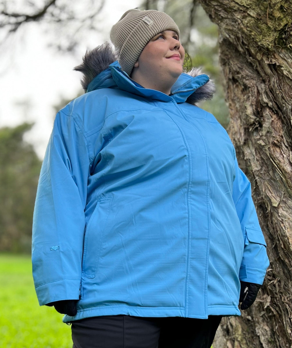 CLEARANCE - Cartel Brooklyn Stretch Ski Jacket Blue Plus Size 18