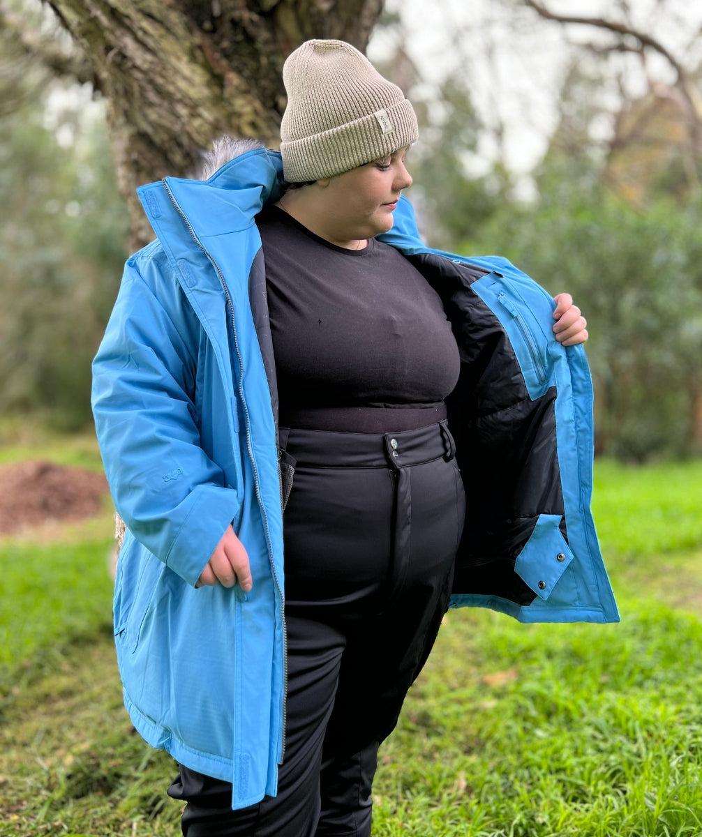 CLEARANCE - Cartel Brooklyn Stretch Ski Jacket Blue Plus Size 18