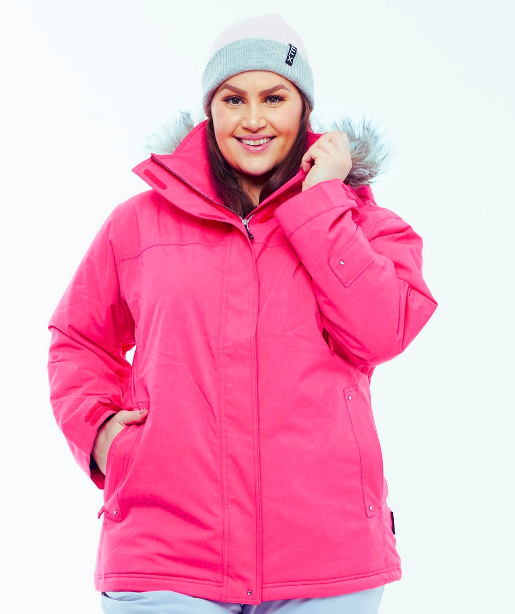 Cartel Brooklyn Ski Jacket Pink Plus Sizes 26 - 30