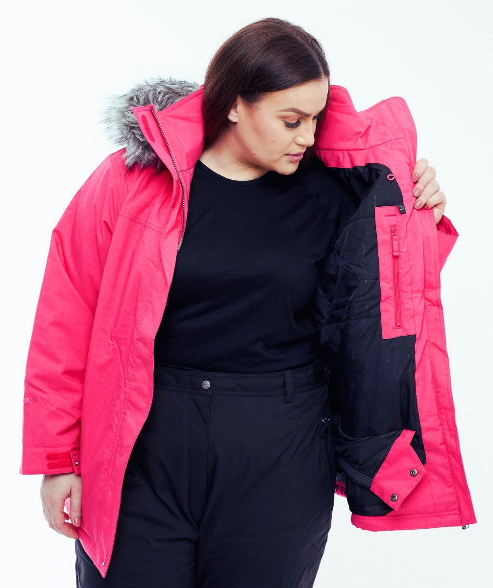 Cartel Brooklyn Ski Jacket Pink Plus Sizes 26 - 30