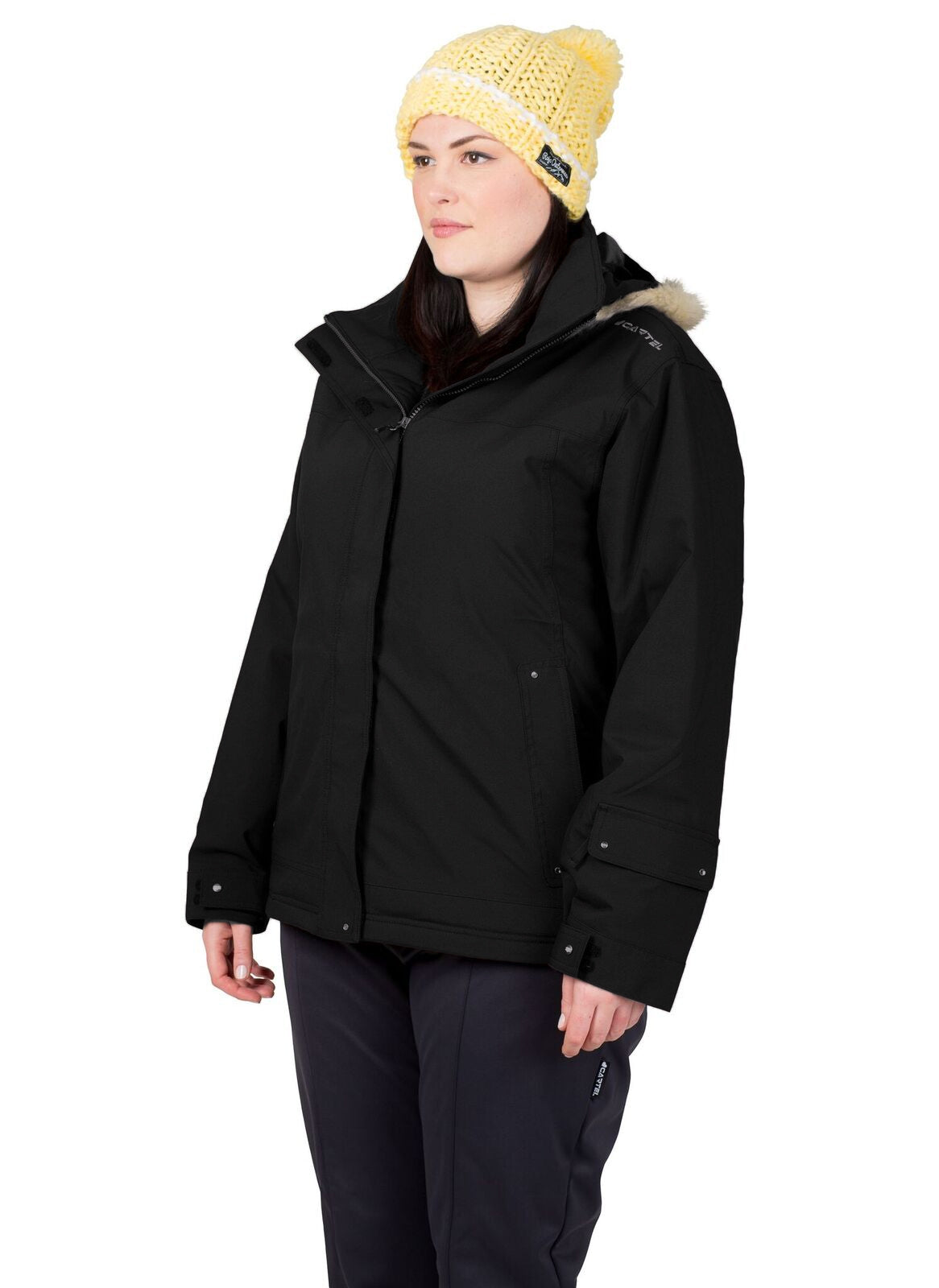 Cartel Brooklyn Stretch Women's Plus Size Ski Jacket Black Sizes 16-30