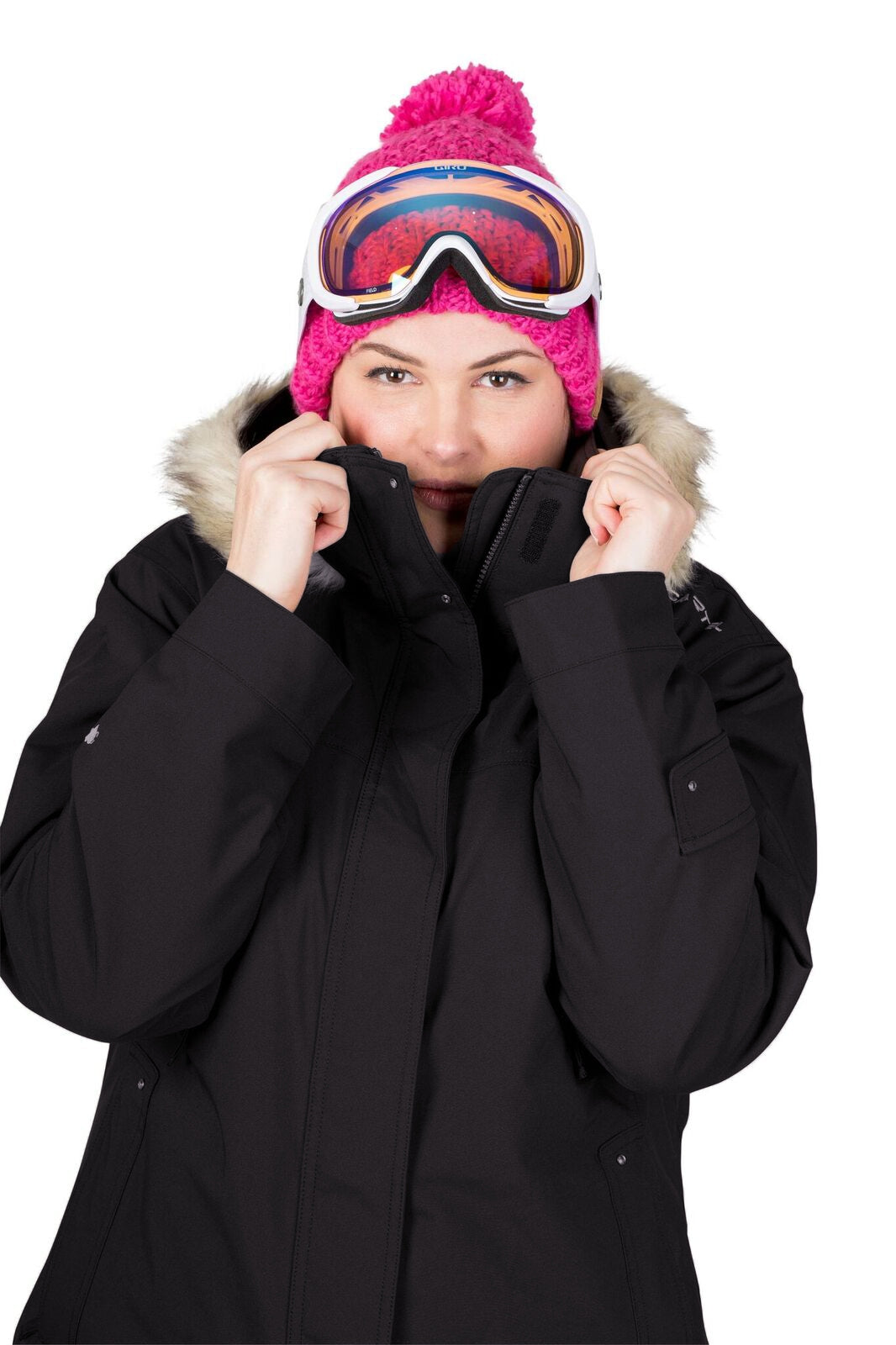 Cartel Brooklyn Stretch Women's Plus Size Ski Jacket Black Sizes 16-30
