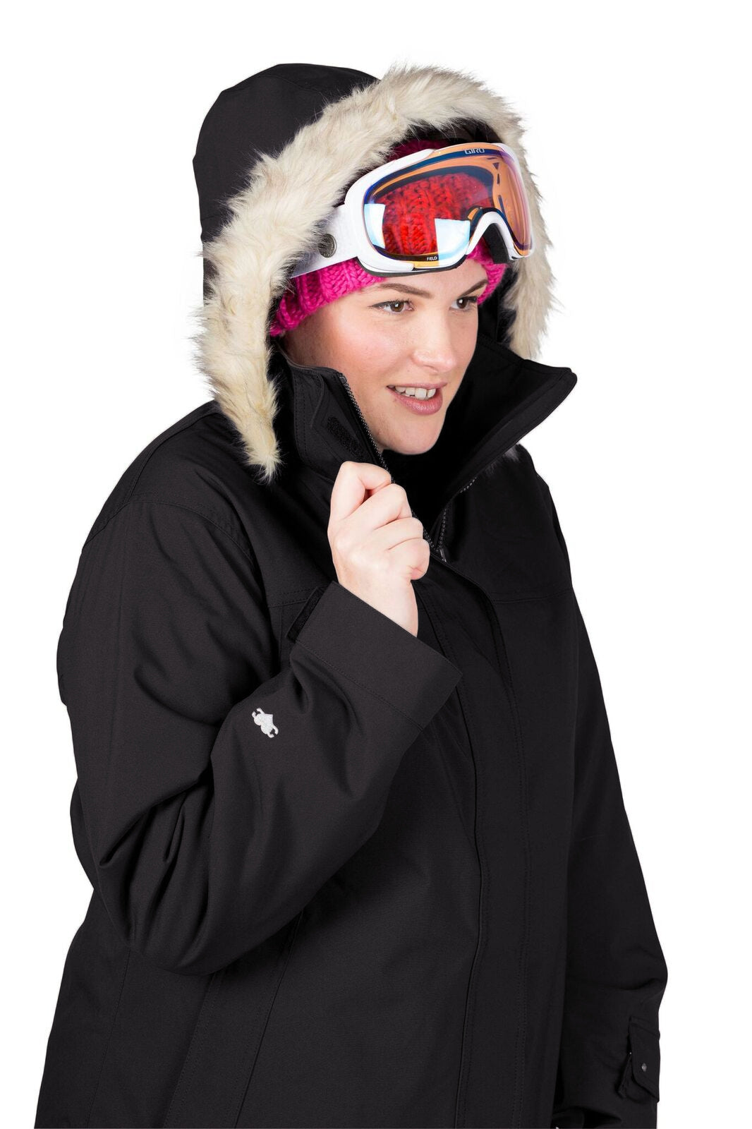 Cartel Brooklyn Stretch Women's Plus Size Ski Jacket Black Sizes 16-30