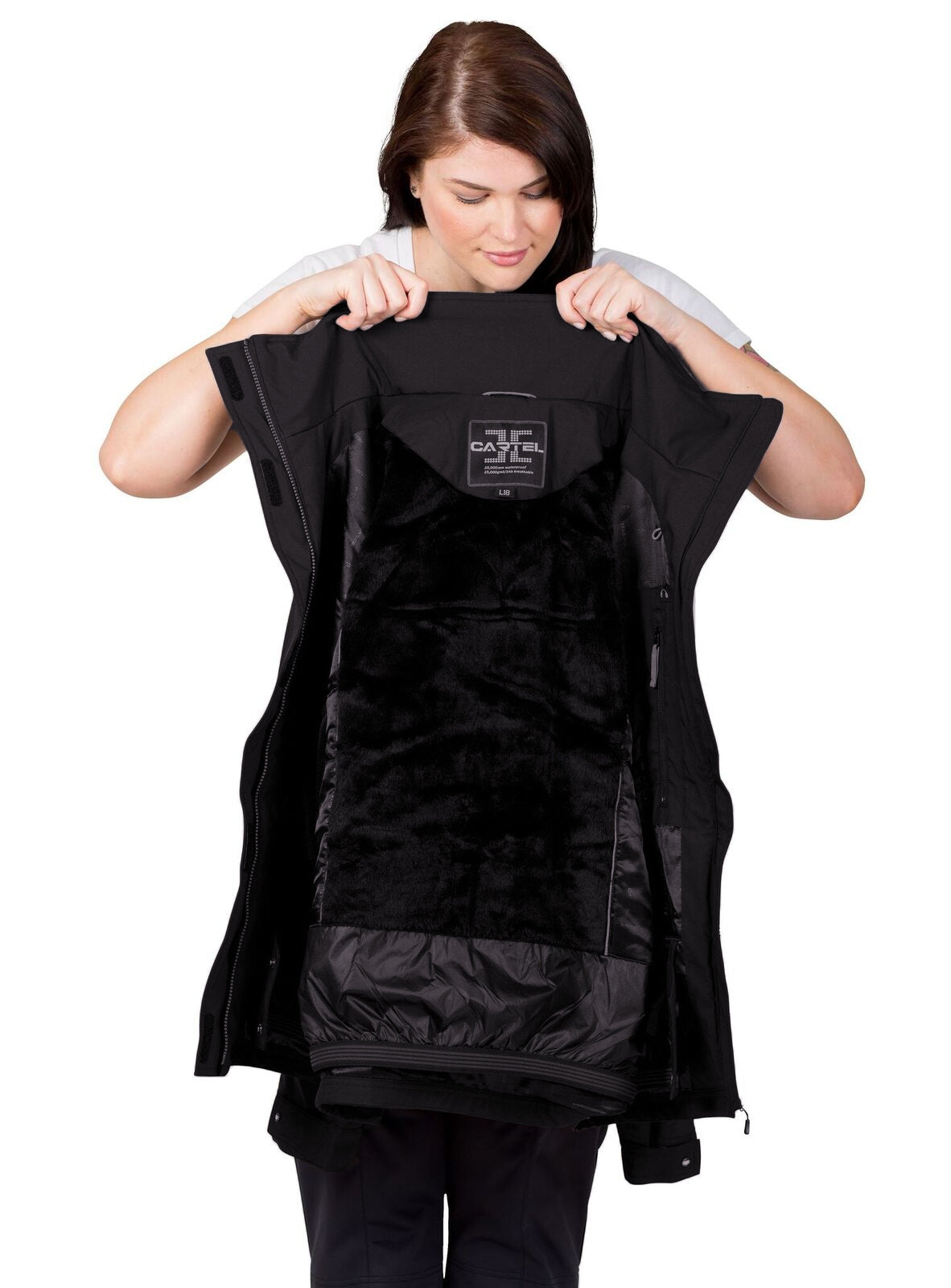 Cartel Brooklyn Stretch Women's Plus Size Ski Jacket Black Sizes 16-30