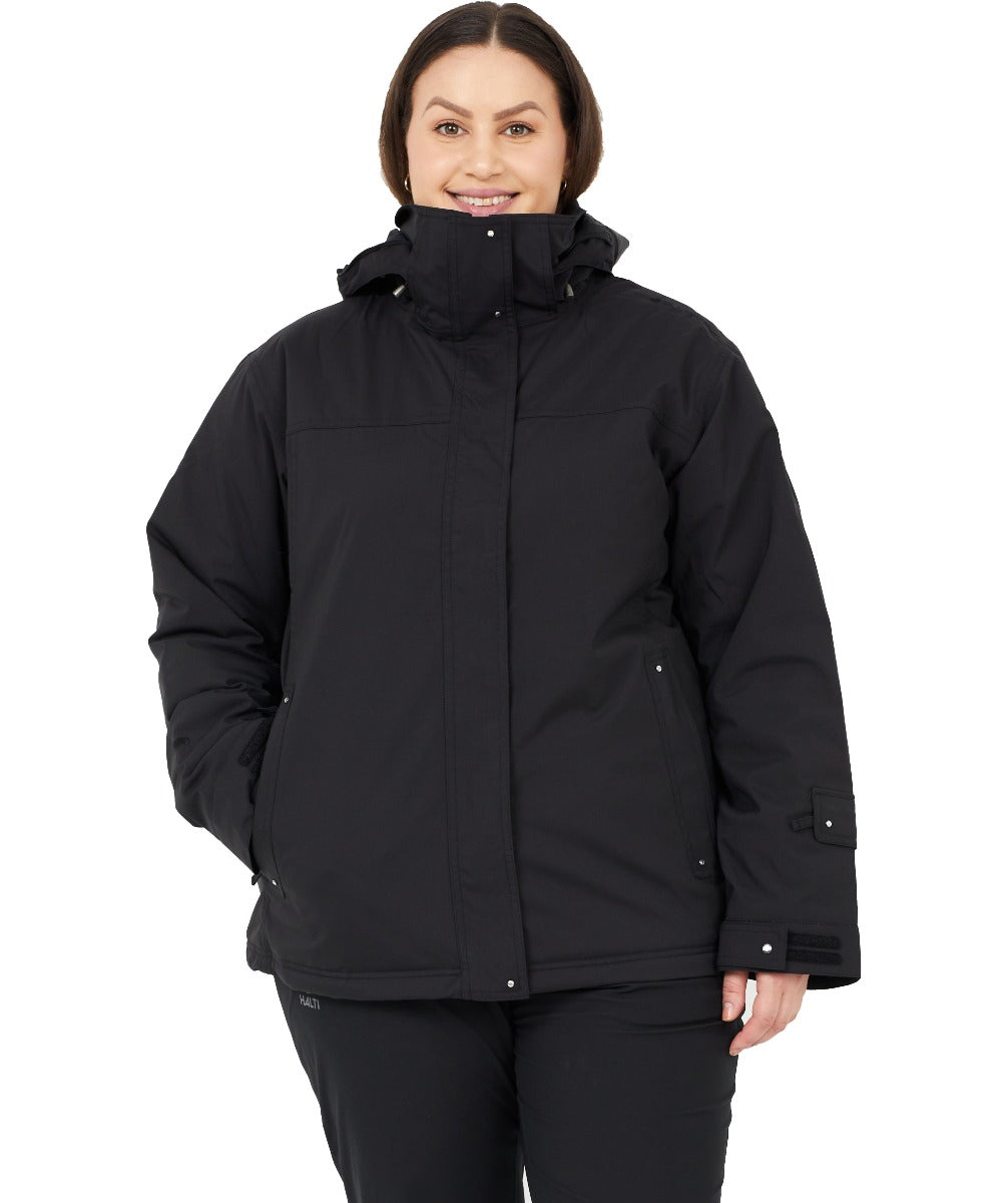 Cartel Brooklyn Stretch Women's Plus Size Ski Jacket Black Sizes 16-30