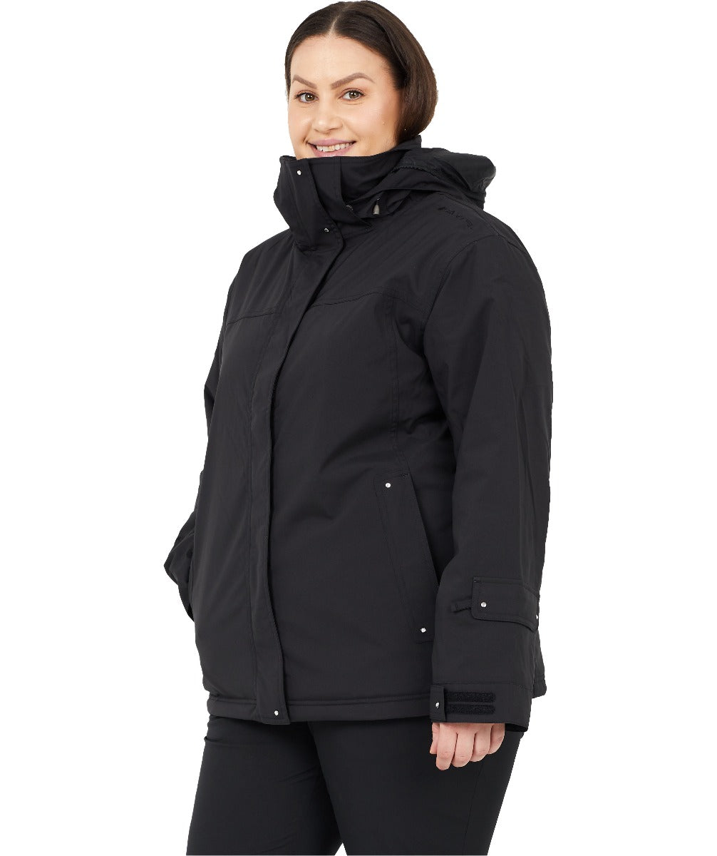 Cartel Brooklyn Stretch Women's Plus Size Ski Jacket Black Sizes 16-30