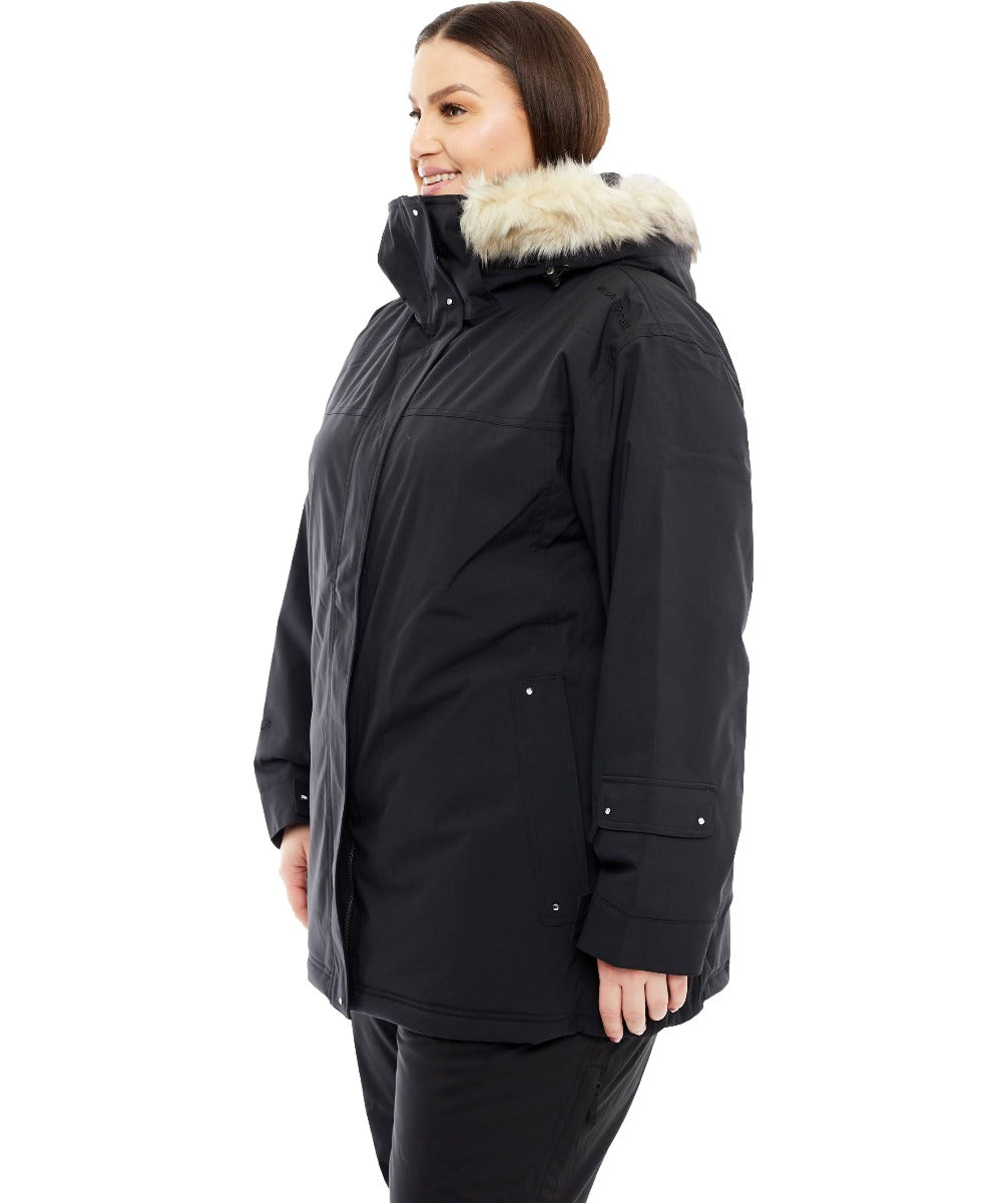 Cartel Brooklyn Stretch Women's Plus Size Ski Jacket Black Sizes 16-30