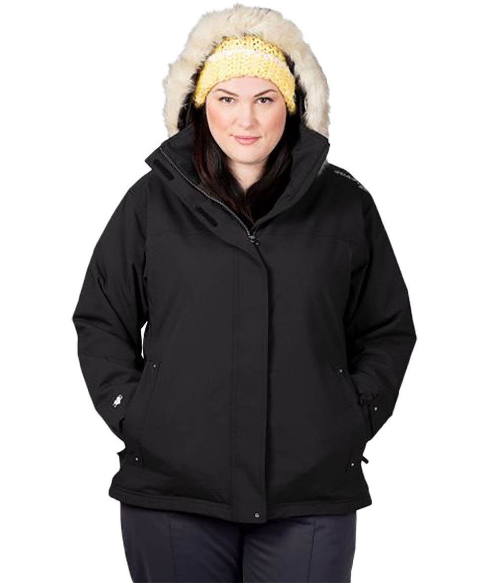 Cartel Brooklyn Stretch Women's Plus Size Ski Jacket Black Sizes 16-30