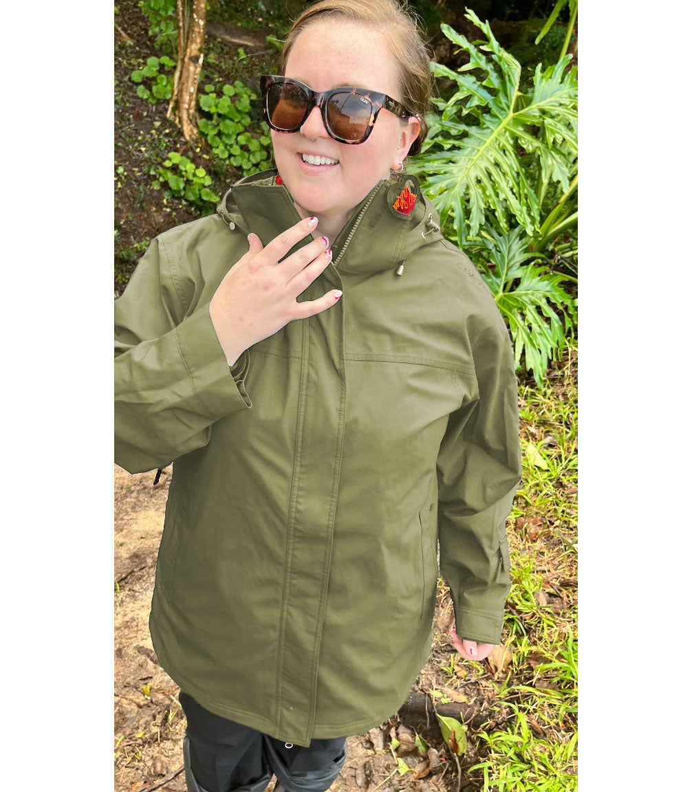 CLEARANCE - Cartel Seattle Stretch Shell Jacket Army Green Plus Size 18