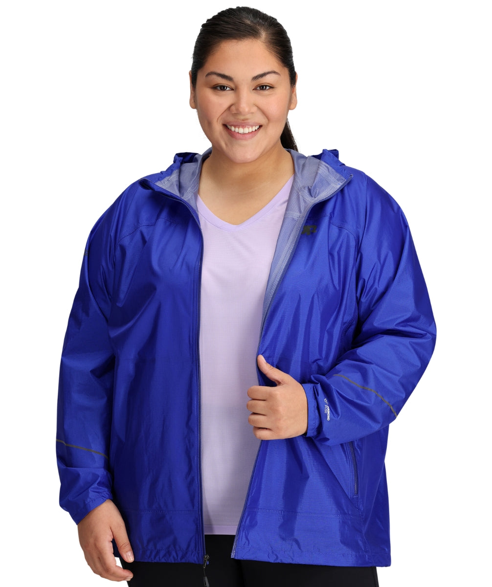 CLEARANCE - Outdoor Research Helium Women's Plus Size Rain Jacket Ultramarine USA sizes 1X - 2X