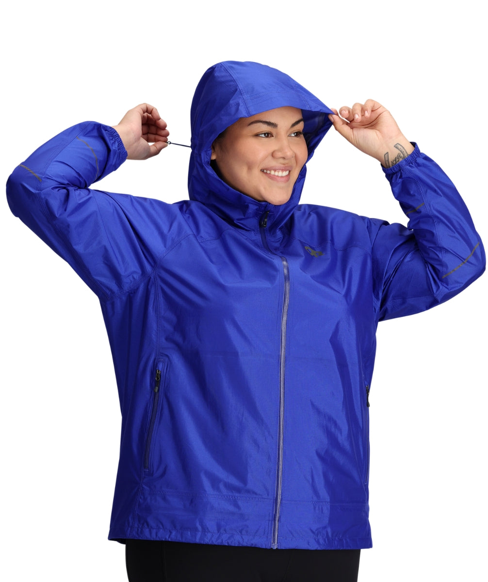 CLEARANCE - Outdoor Research Helium Women's Plus Size Rain Jacket Ultramarine USA sizes 1X - 2X