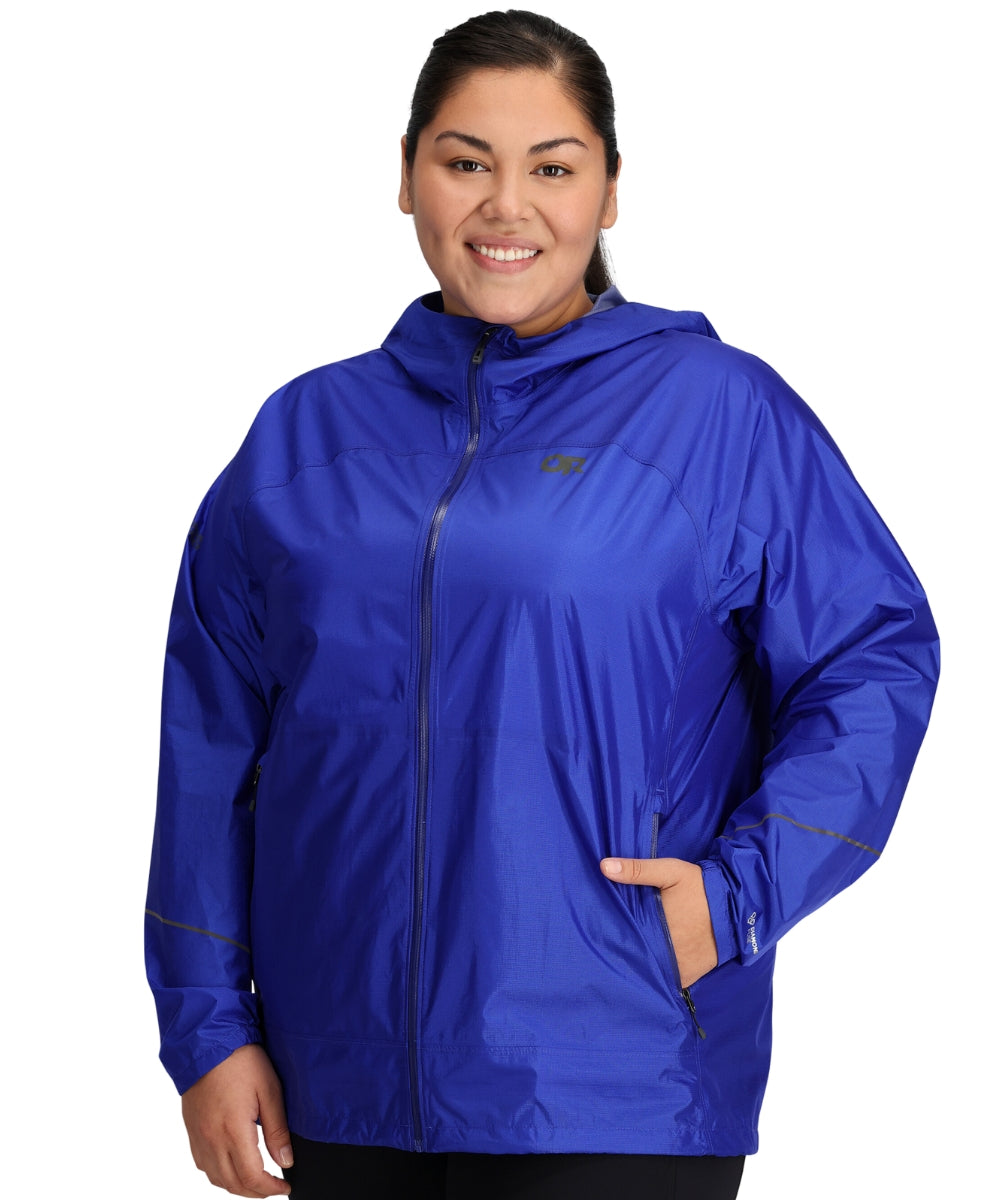 CLEARANCE - Outdoor Research Helium Women's Plus Size Rain Jacket Ultramarine USA sizes 1X - 2X