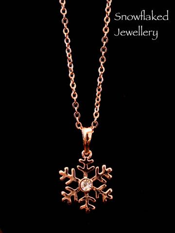 Gertrude Rose Gold with Austrian Crystal Snowflake Necklace