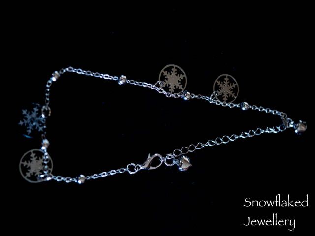 Kelly Snowflake Silver Anklet Womens Snowflaked Jewellery