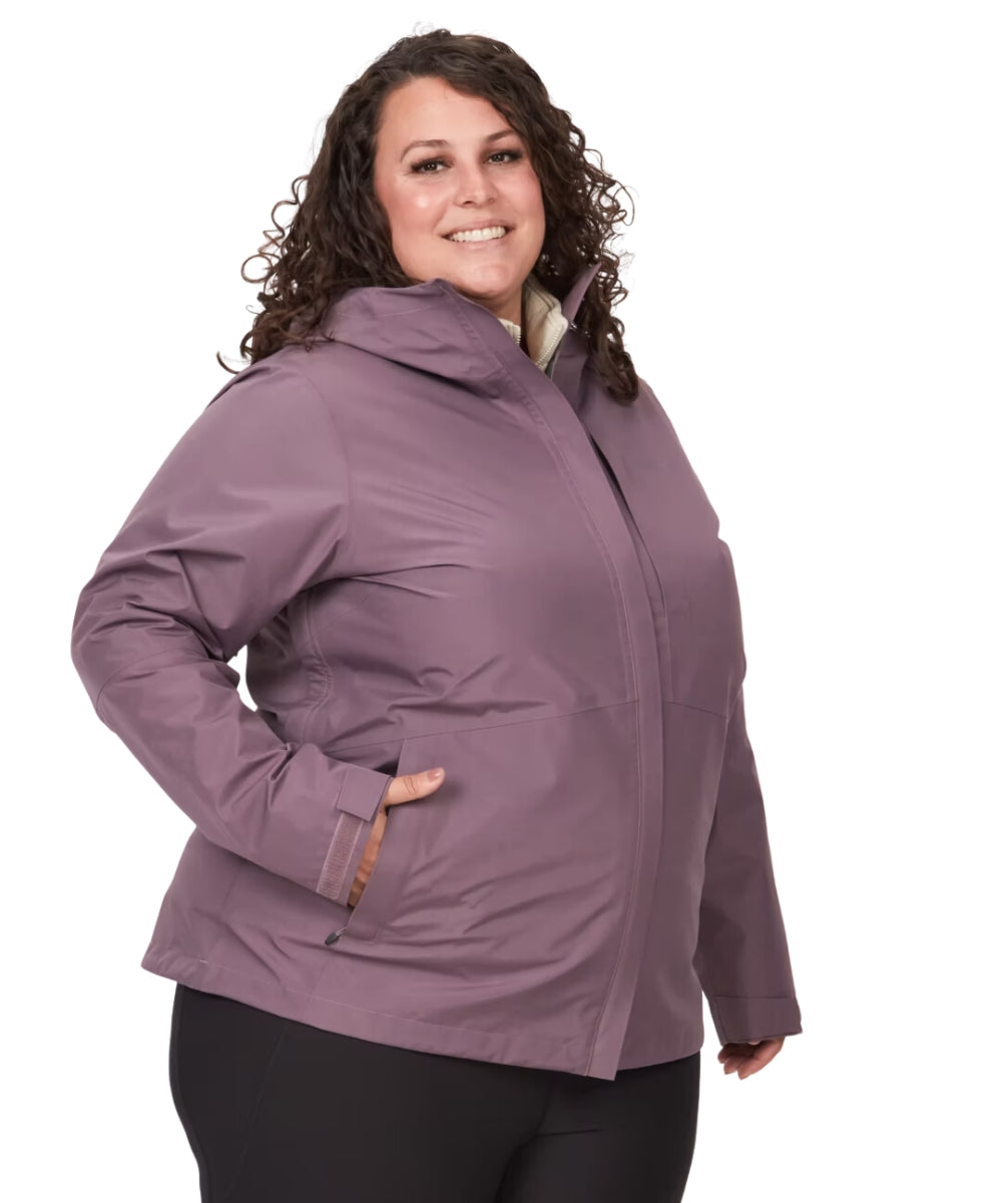 CLEARANCE - Marmot Minimalist Goretex Shell Women's Plus Size Rain Jacket Purple 1X - 2X