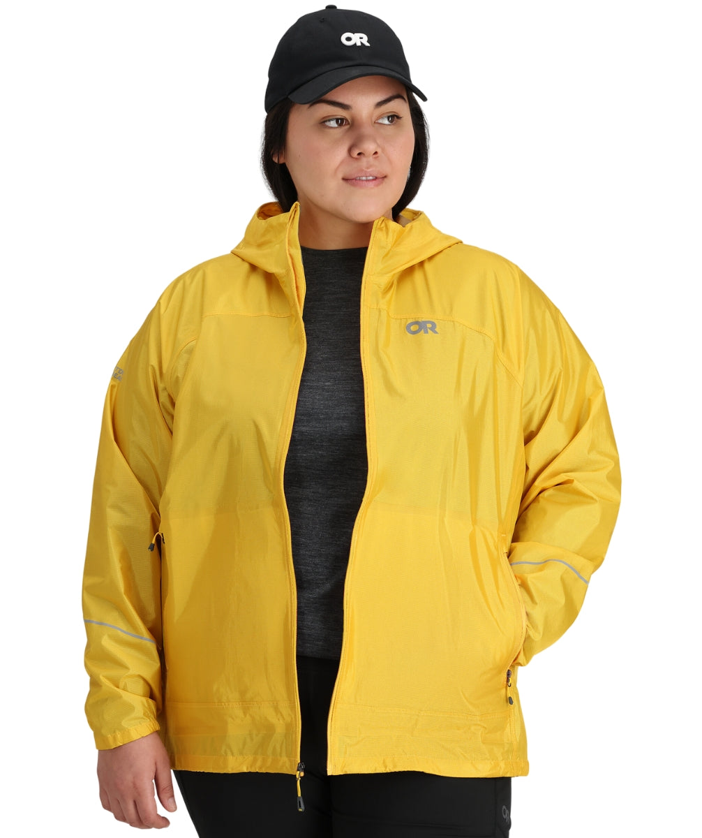 CLEARANCE - Outdoor Research Helium Women's Plus Size Rain Jacket Saffron USA size 3X