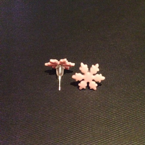 Nicola Ceramic Snowflake Stud Earrings Pink
