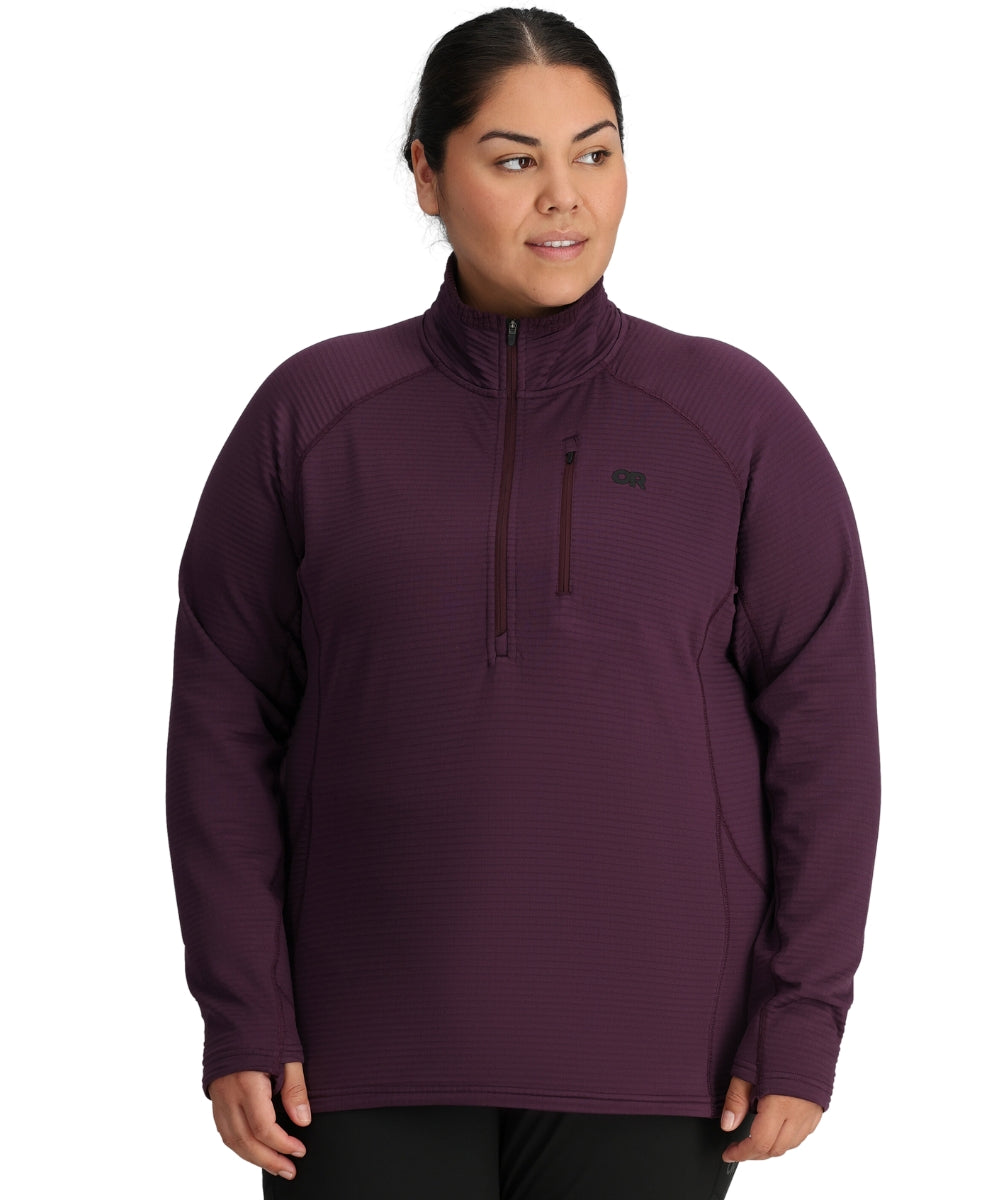 Outdoor Research Vigor Women’s Plus Size Half Zip Grid Fleece Amethyst Size 1X