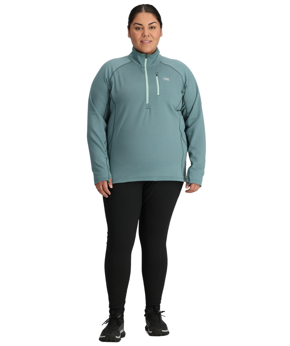 Pre-Order: Outdoor Research Vigor Women’s Plus Size Half Zip Grid Fleece Neptune Sizes 2X-3X
