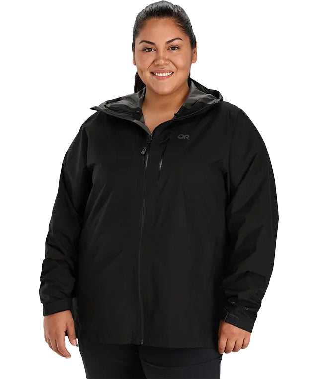 Outdoor Research Women’s Aspire II Goretex Rain Shell Jacket Black Plus Size 1X & 4X