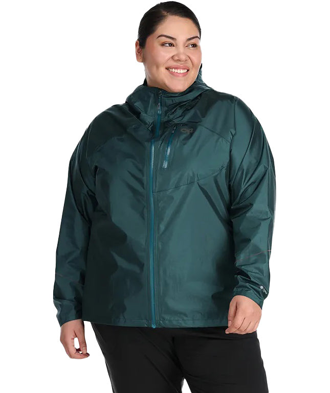 Outdoor Research Helium Womens Rain Jacket Treeline USA Plus Size 2X