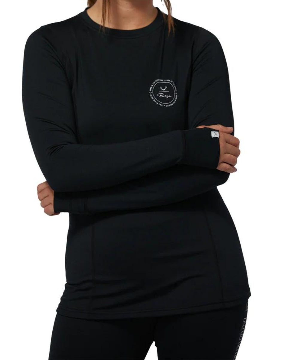 Rojo Best Living Womens Plus Size Thermal Top Black Sizes 3XL-5XL