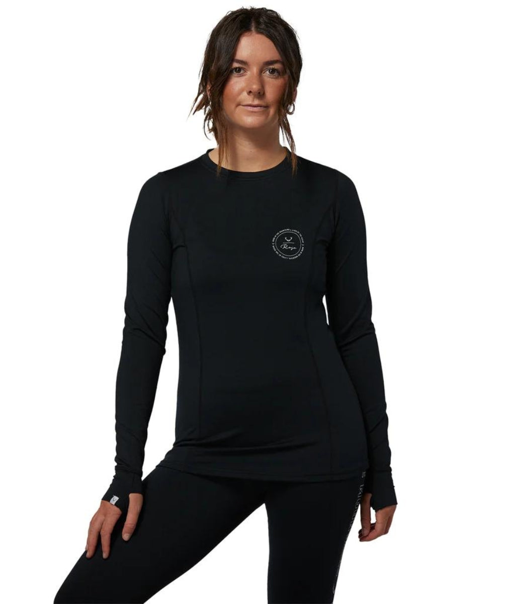 Rojo Best Living Womens Plus Size Thermal Top Black Sizes 3XL-5XL