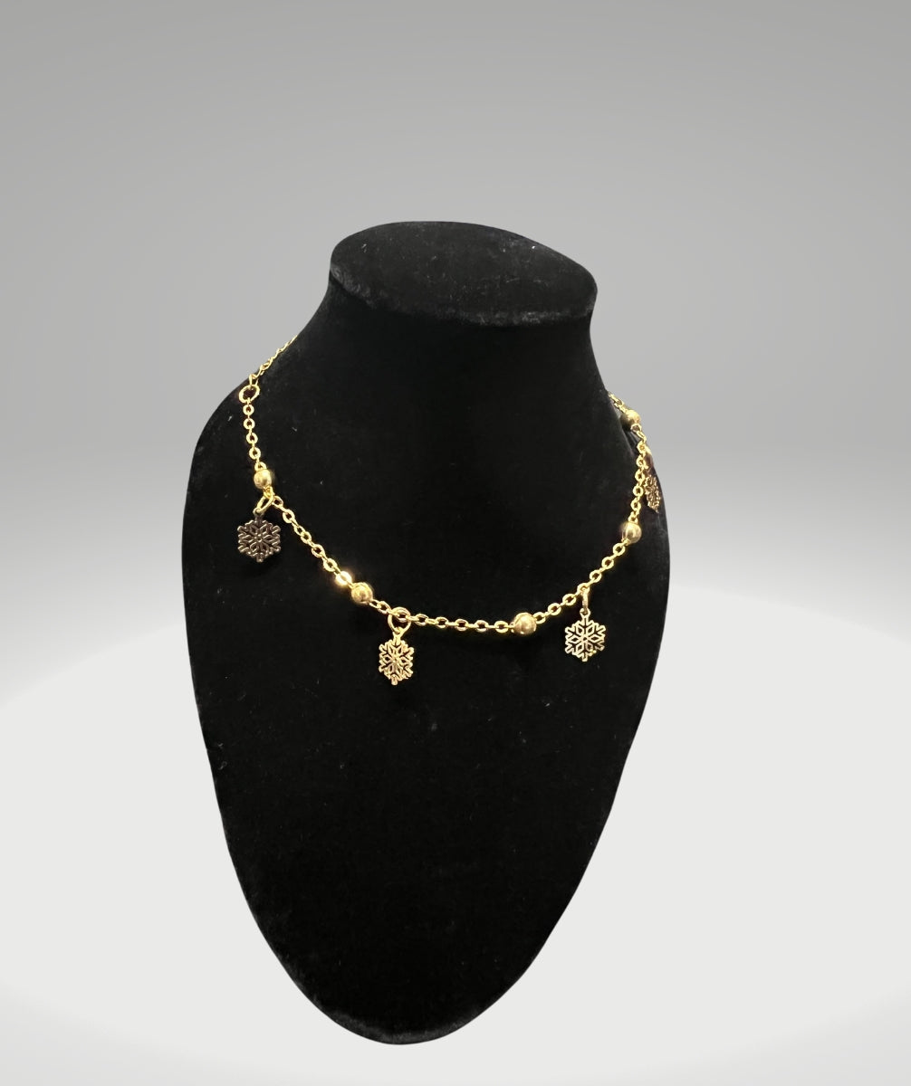 Rosie Snowflake Rose Gold Anklet / Bracelet Womens Snowflaked Jewellery
