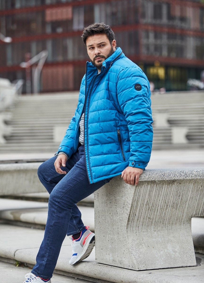 CLEARANCE - Stoy Friedrich Mens Plus Size Puffer Jacket Blue Sizes 2XL