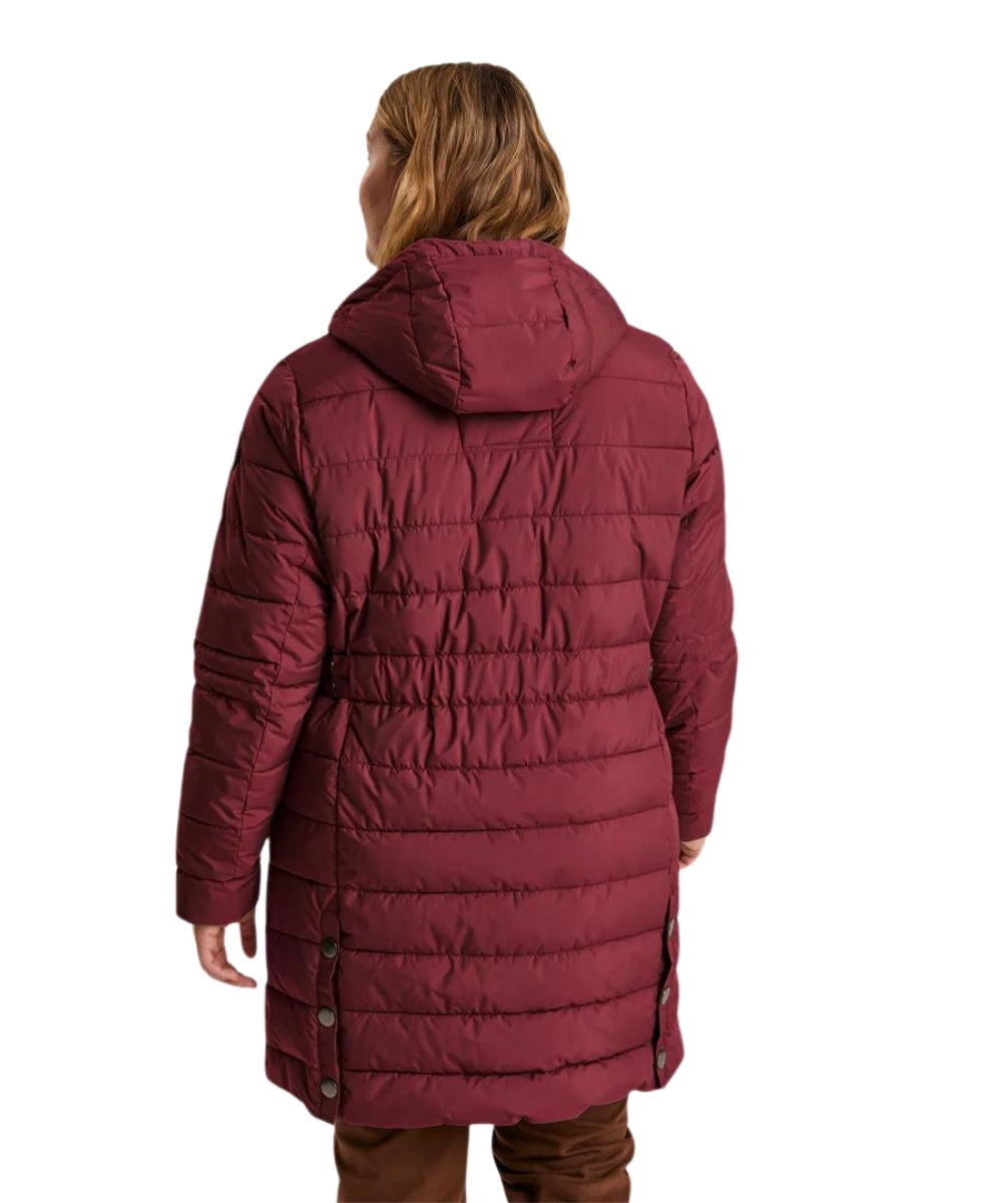STOY Abbess Women’s Long Winter Puffer Coat Burgundy sizes 20-22
