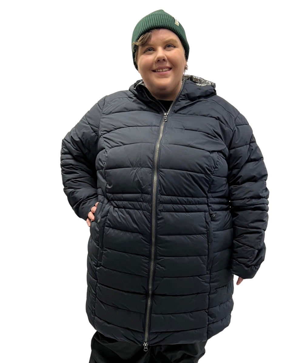 Stoy Abbess Women's Plus Size Long Puffer Winter Coat Navy sizes 20-26