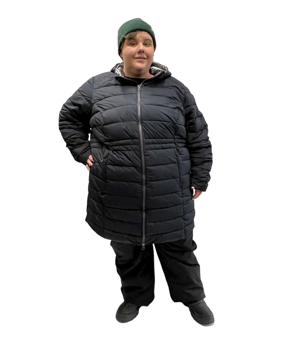 Stoy Abbess Women's Plus Size Long Puffer Winter Coat Navy sizes 20-26