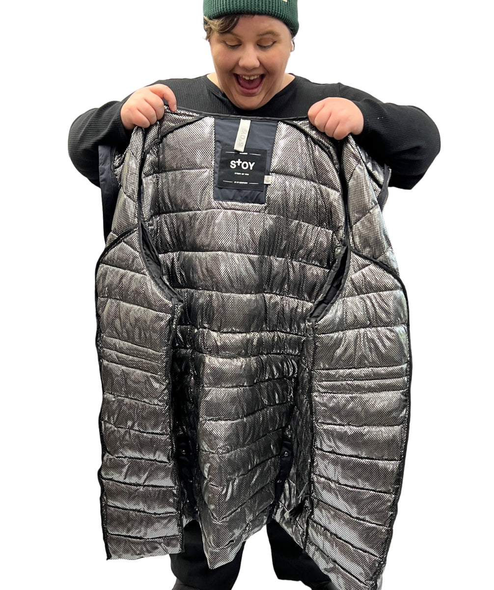 Stoy Abbess Women's Plus Size Long Puffer Winter Coat Navy sizes 20-26