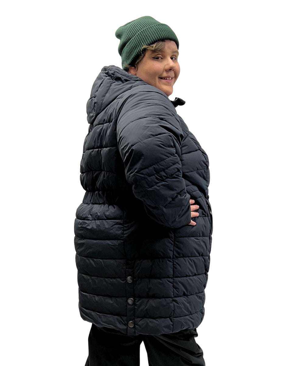 Stoy Abbess Women's Plus Size Long Puffer Winter Coat Navy sizes 20-26