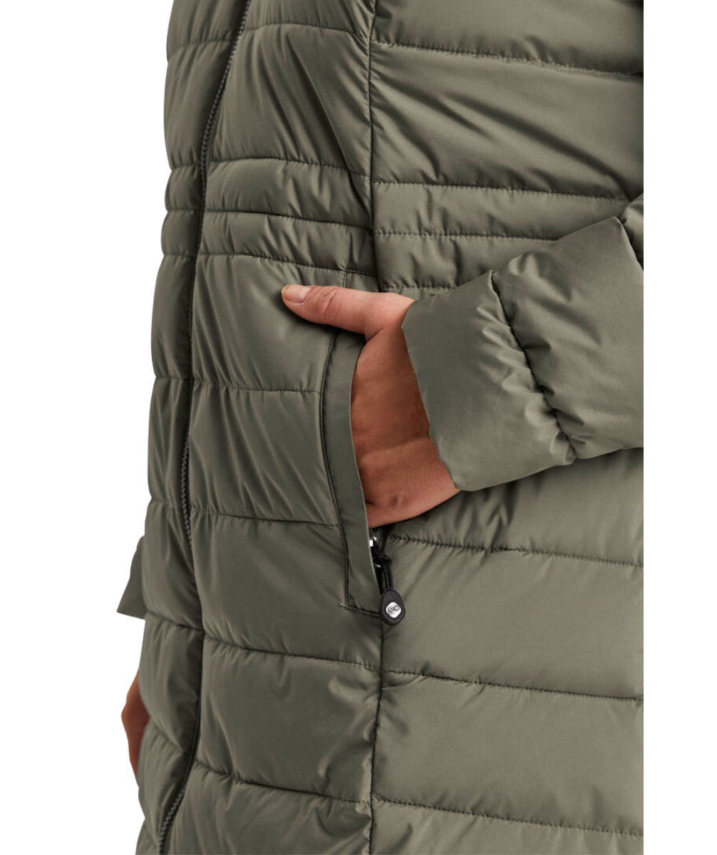 Stoy Abbess Womens Long Puffer Winter Coat Light Olive size 26-28