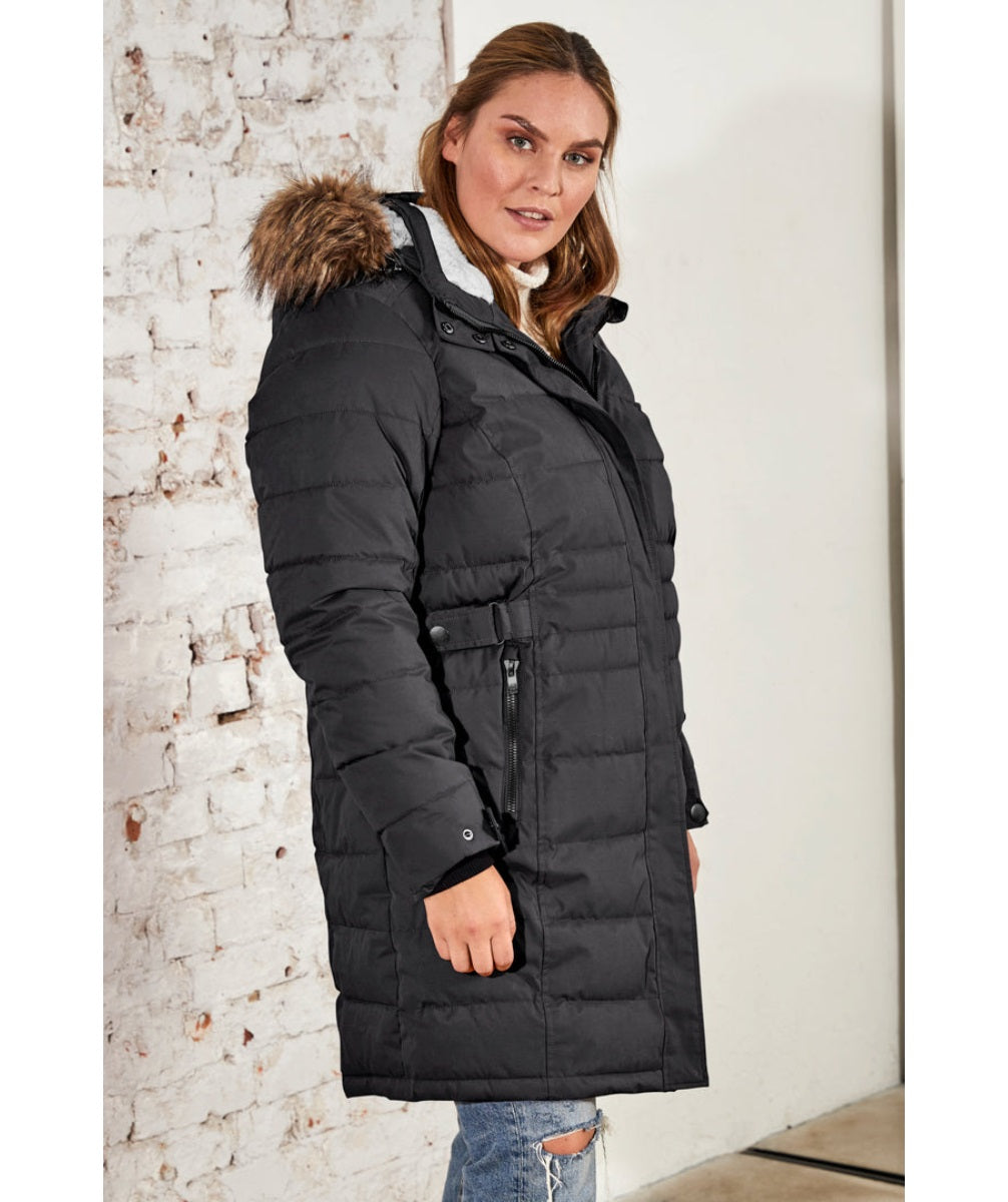 Stoy Brigitta Long Womens Plus Size Puffer Winter Coat Black sizes 20-22